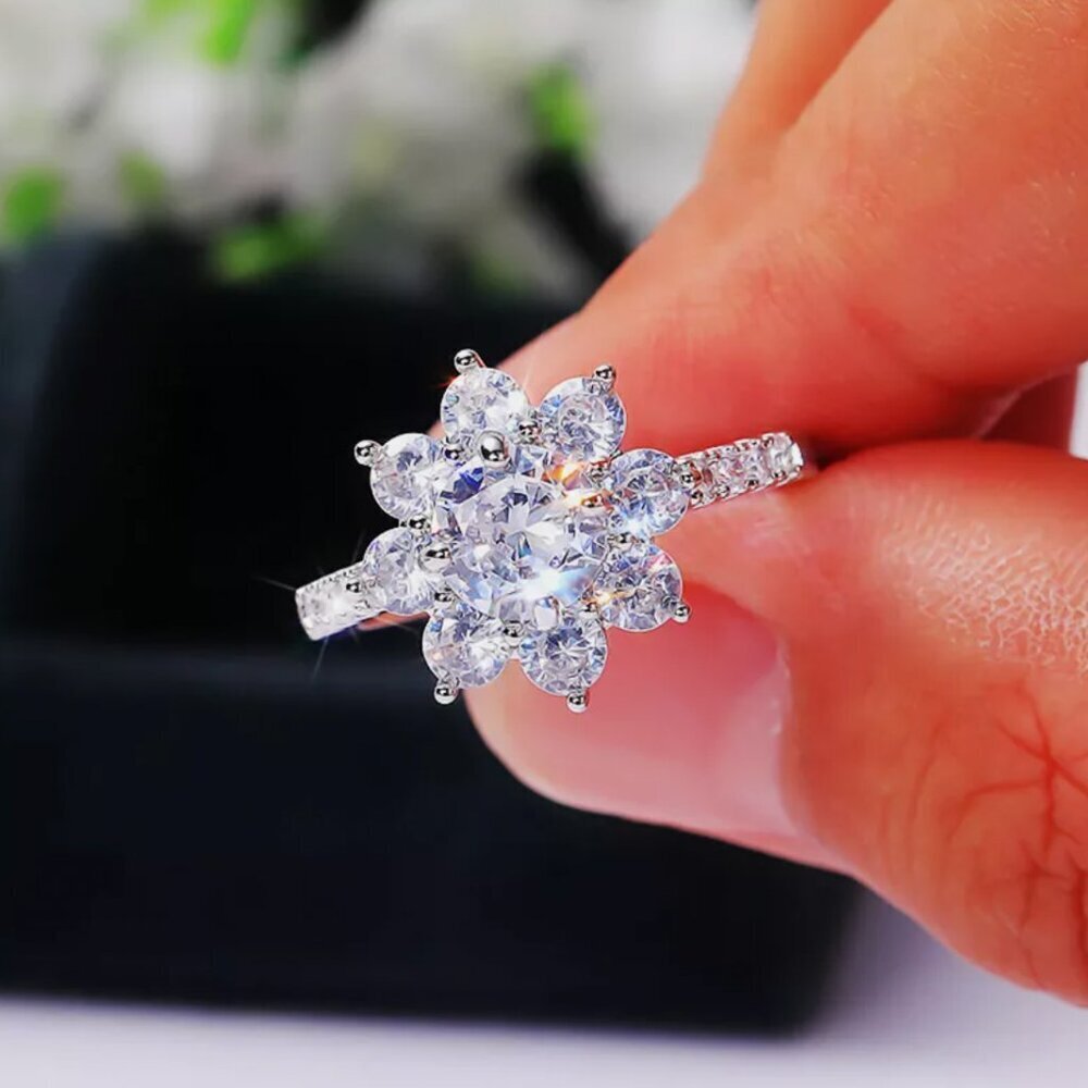 NEW 14k White Gold Blue Sapphire Diamond Ring Trillion Cut
